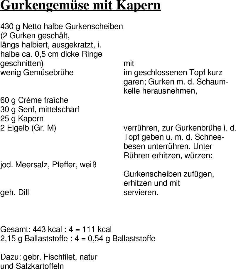 Gurkengemüse mit Kapern von gesunde-rezepte.de: Gesunde Ernährung mit ...